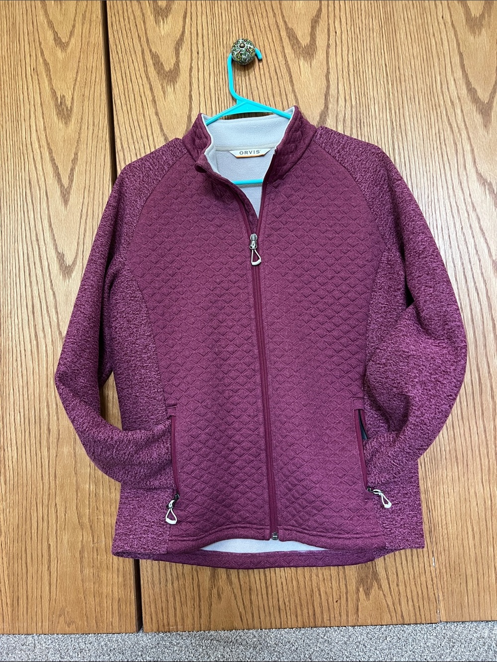 Orvis Quilted Full-Zip Bomber Jacket — Plum